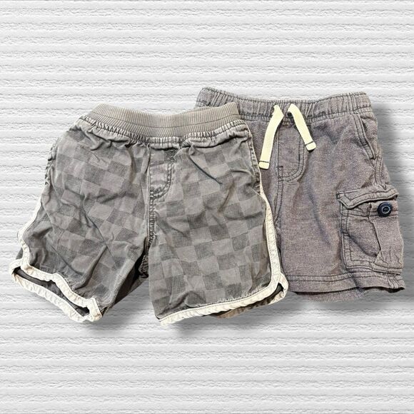 Tea Collection Toddler Boys Shorts Size 2T Lot of 2 Checkered Cargo Pull On - Picture 1 of 4